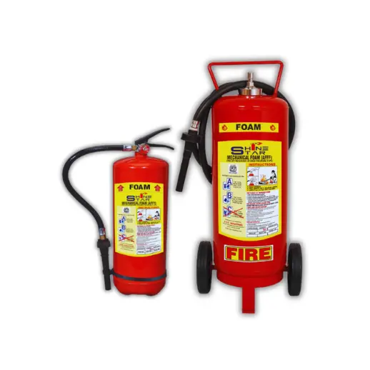 Mechanical foam stored pressure trolley type fire extinguisher